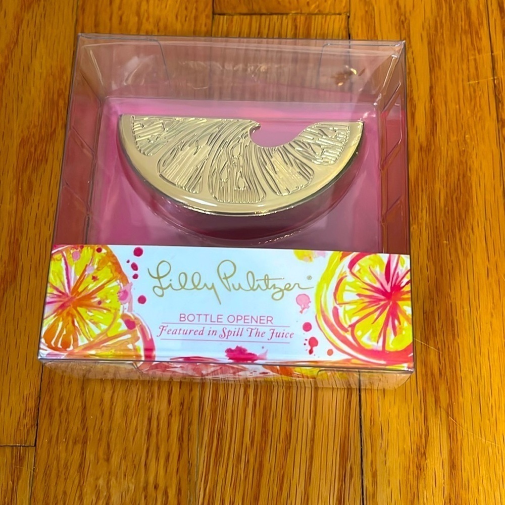 NIB Lilly Pulitzer Citrus Slice Spill the Juice Good tone Bottle Opener